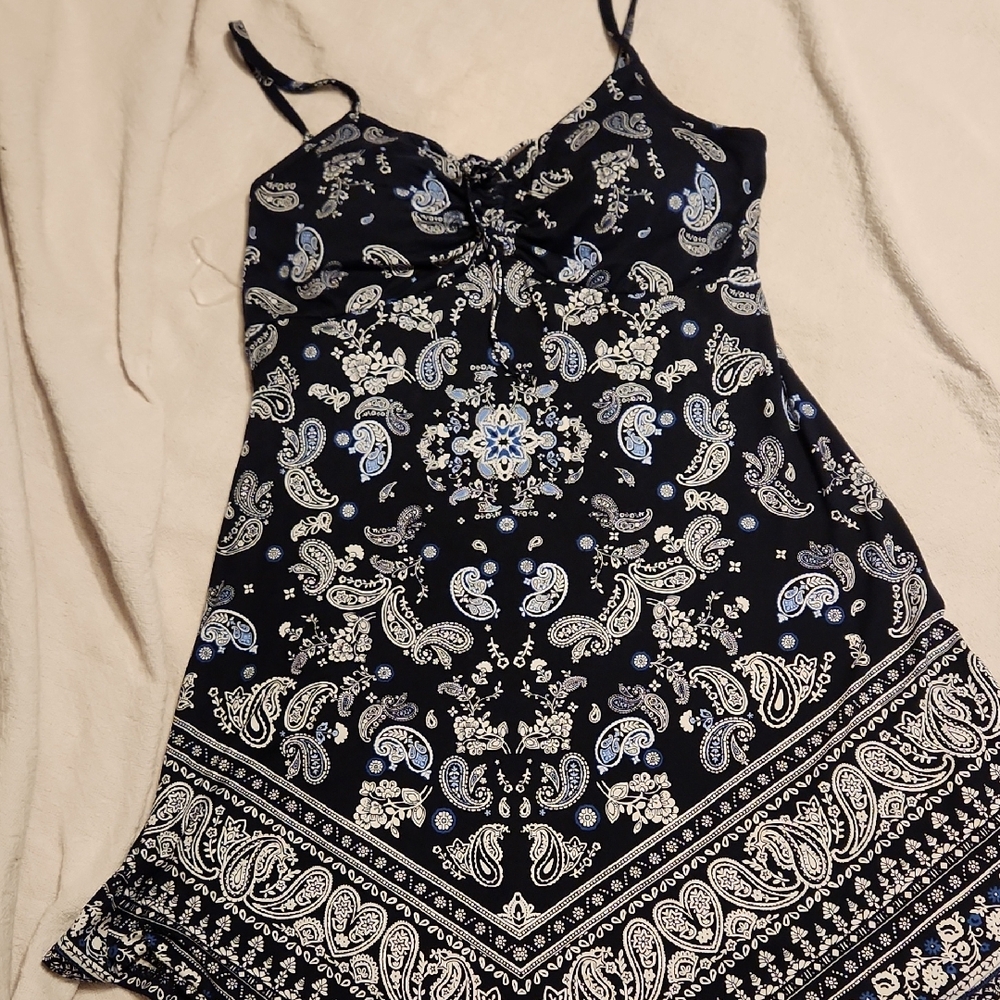 No Boundaries Black and White Paisley Dress
